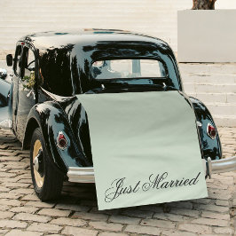 Green Just Married Fabric Car Wedding Banner Sign タペストリー