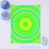 Green Kaleidoscope Bulk Scrapbook Paper Pages チラシ (シングル)