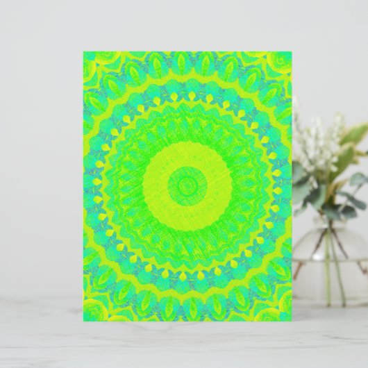 Green Kaleidoscope Scrapbook Paper 2-Sided Page (スタンド正面)