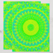 Green Kaleidoscope Scrapbook Paper 2-Sided Page (正面/裏面)