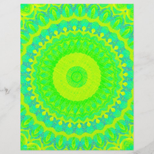 Green Kaleidoscope Scrapbook Paper 2-Sided Page (裏面)