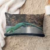 Green Keel Bellied Lizard Pillow ランバークッション (ブランケット)