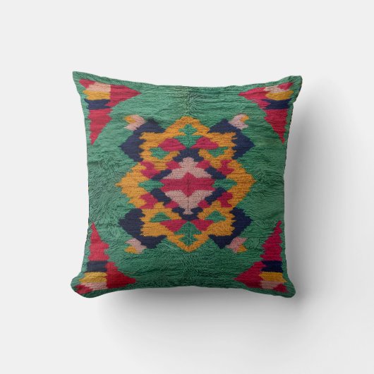 Green Kilim Pillowsカナダ:クラフトマン伝統的ズ クッション (正面)