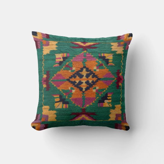 Green Kilim Pillows:自然のTouch モダン クッション (正面)