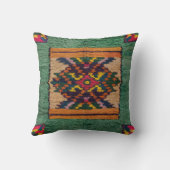 Green Kilim Pillows Me近く：職人技を持って来る クッション (裏面)