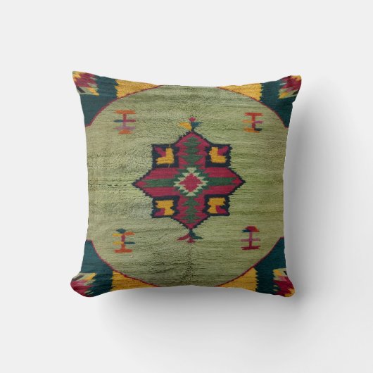 Green Kilim Pillows USA：本物の職人技 クッション (正面)