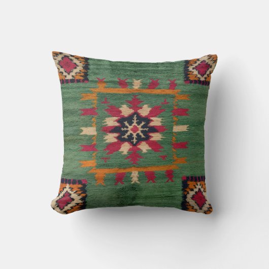 Green Kilim Pillows USA: A Cultural Accent for クッション (正面)