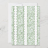 Green Lace Gender Neutral Baby Shower Invitation 招待状 (裏面)