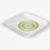 Green Lace Mandala Wedding ペーパープレート (傾斜あり)