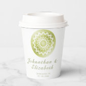 Green Lace Mandala Wedding 紙コップ (裏面)