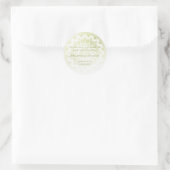 Green Lace Mandala Wedding Favor ラウンドシール (バッグ)