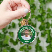 Green Lacrosse Player Photo High School Spirit キーホルダー (手)