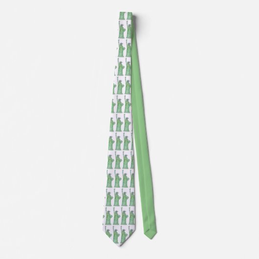 Green Lady Libertyの女神NYC Tie ネクタイ (正面)