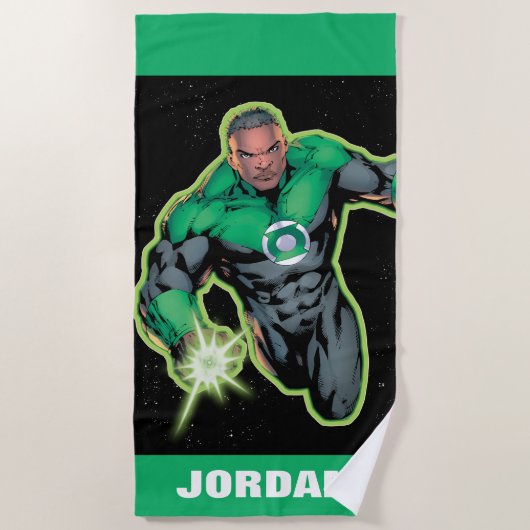 Green Lantern John Stewart ビーチタオル (正面)