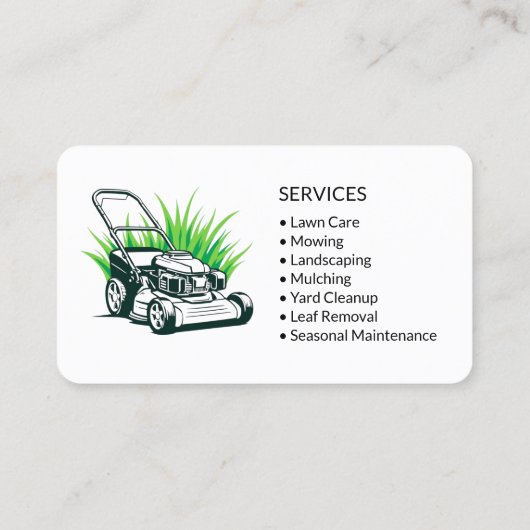 Green Lawn Care and Landscaping Service 名刺 (裏面)