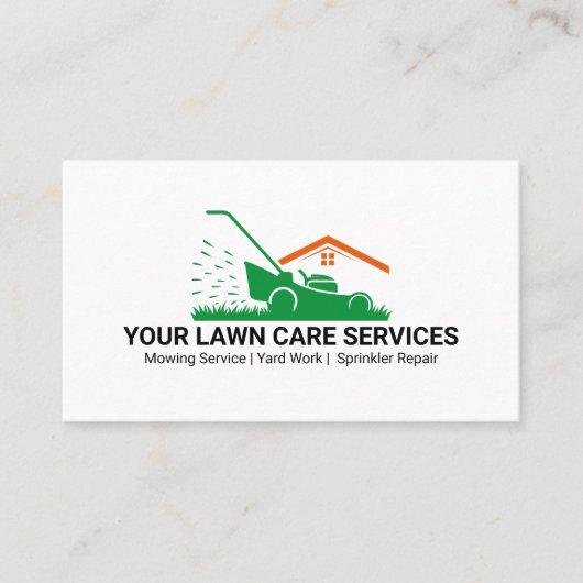 Green Lawn Mower Landscaping Service 名刺 (正面)
