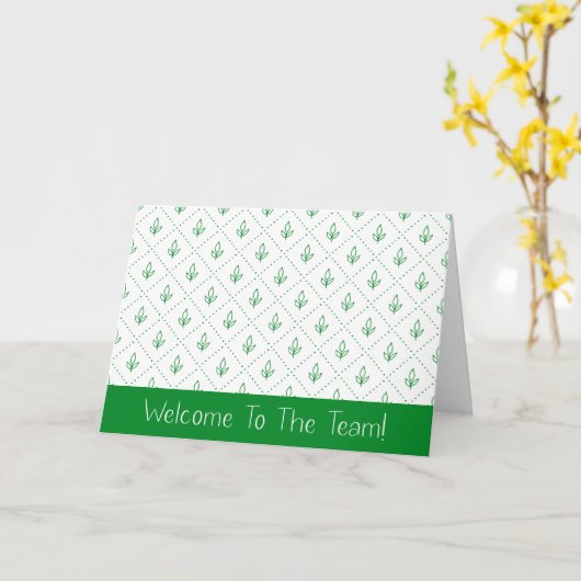 Green Leafチームへようこそ新入社員 カード (黄色い花)
