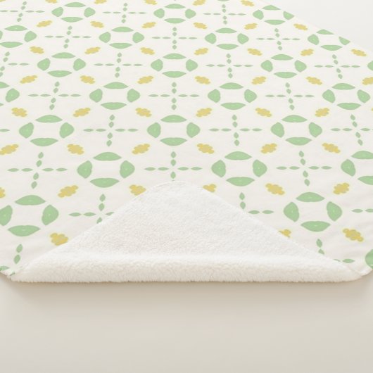 Green leaf and yellow hive tile pattern シェルパブランケット (3/4)