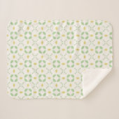 Green leaf and yellow hive tile pattern シェルパブランケット (正面(横))