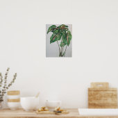 Green Leaf Botanical Wall Art Print ポスター (キッチン)