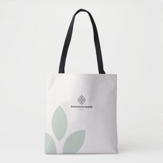 Green Leaf Counselor Behavioral Health Logo トートバッグ (正面)