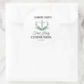 Green leaf first communion  ラウンドシール (バッグ)