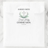 Green leaf first communion  ラウンドシール (バッグ)