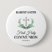 Green leaf first communion  缶バッジ (正面)