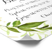 Green Leaf Mimosa Bar Sign, Rustic Greenery ポスター (角)