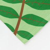 Green Leaf Pattern フリースブランケット (角)