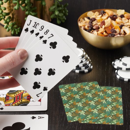 Green Leaf Pattern Poker Cards トランプ (インサイチュ)
