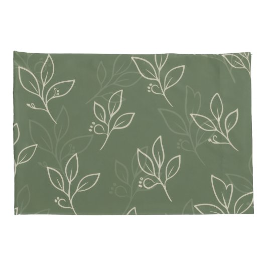 Green Leaf Pillowcase Set 枕カバー (裏面-右)