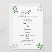 Green Leaf' Standard 20th Wedding Anniversary 招待状 (正面)