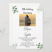 Green Leaf' Standard 30th Wedding Anniversary  招待状 (正面/裏面)