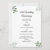 Green Leaf' Standard 45th Wedding Anniversary  招待状 (正面)