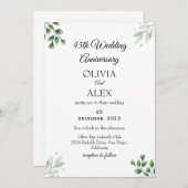 Green Leaf' Standard 45th Wedding Anniversary  招待状 (正面/裏面)