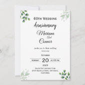 Green Leaf' Standard 60th Wedding Anniversary  招待状 (正面)