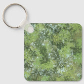 Green Leaf Trees With Blue Sky Peaking Through Art キーホルダー (正面)