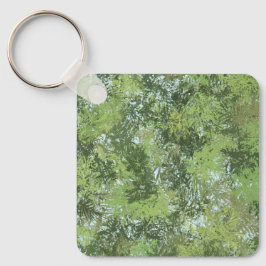 Green Leaf Trees With Blue Sky Peaking Through Art キーホルダー