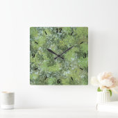 Green Leaf Trees With Blue Sky Peaking Through Art スクエア壁時計 (ホーム)