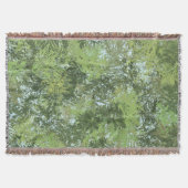 Green Leaf Trees With Blue Sky Peaking Through Art スローブランケット (正面)
