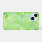 Green Leaf Watercolor Phone Case iPhone 15ケース (裏面横)