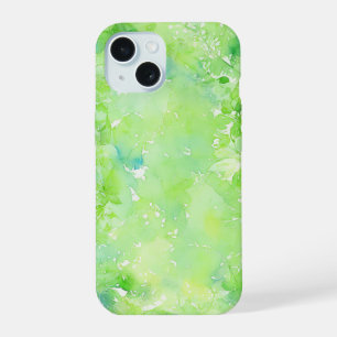 Green Leaf Watercolor Phone Case iPhone 15ケース