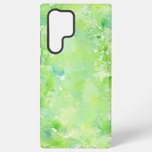 Green Leaf Watercolor Phone Case Samsung Galaxyケース (裏面)