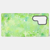 Green Leaf Watercolor Phone Case Samsung Galaxyケース (裏面横)