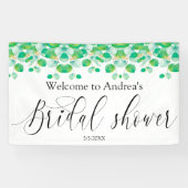 Green Leafy Bridal Shower Banner 横断幕 (横)