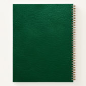 Green Leather Look Gold Monogram ノートブック (裏面)