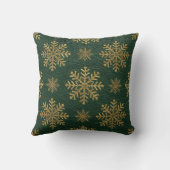 Green Leather Tooled with Gold Snowflakes クッション (裏面)