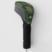 Green Leather Tooled with Gold Snowflakes Initials ゴルフヘッドカバー (アングル)