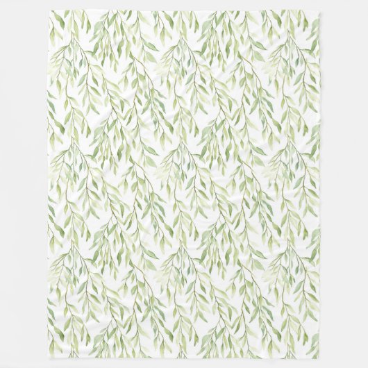 Green Leaves フリースブランケット (正面)